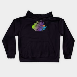 Vaporwave Pastel Blue Purple Green Butterfly Cod Kids Hoodie